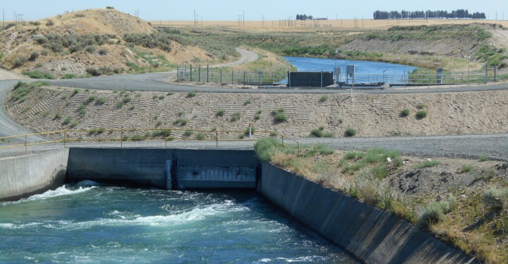 canal bank full of water